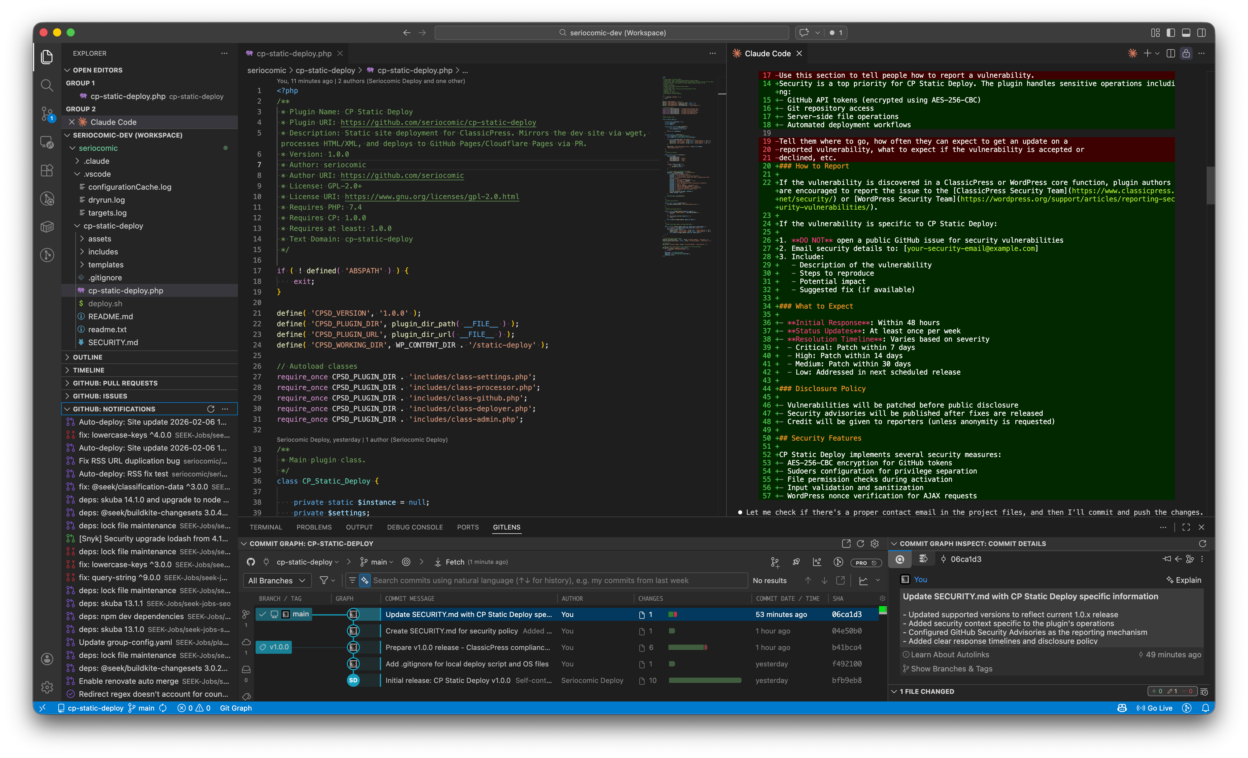 Claude and I, side by side